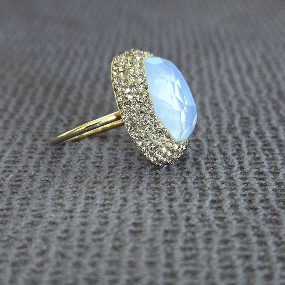 Zeyzey Faceted Opaque Moonstone🌙 Statement Ring💍 - Picture 7 of 16